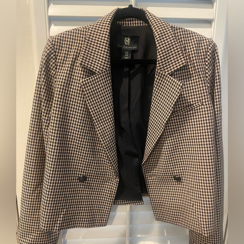 🧥 House of Harlow Houndstooth Blazer, M